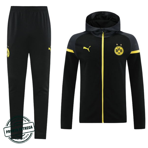 [P.E] Conjunto Zíper Longo Com Touca Borussia Dortmund (M)