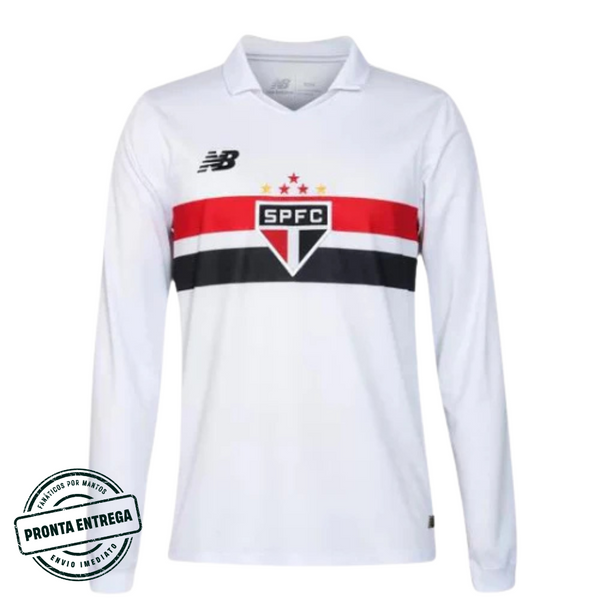 [P.E] Camisa São Paulo Manga Longa 2024/25 Home (P)