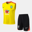 Conjunto Seleção Brasileira Regata 2024/25 - Amarelo e Laranja